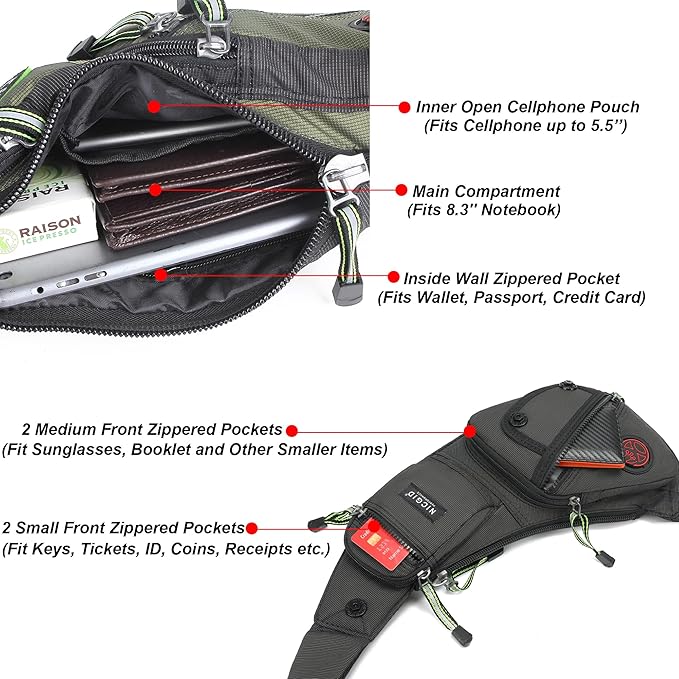 NICGID Sling Bag Chest Shoulder Backpack Crossbody Bags Casual Daypack for Men Women