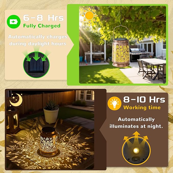 Mushroom & Frog Solar Lantern for Garden Outdoor Decor – Hanging Metal Light Decoration for Patio, Yard, Lawn, Pathway, Backyard – Birthday Gift for Mom, Women, Grandma