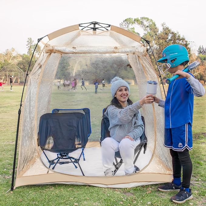 All Weather Proof Pod Sports Pod,540°View Weather Tent,1-4 Person Instant Tent with Sealed Floor,Outdoor Screen House with Carrying Bag,Screen Room for Sport Event,Camping,Fishing
