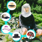 South to East Premium Mosquito Head Net for Insect 2 Pack, Fly & Bug Protection | Ultra Large & Long, Extra Fine Holes for Camping, Hiking, Fishing, Gardening, Safari, Fits All Hats for Men & Women