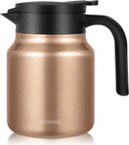 34Oz Thermal Coffee Carafes For Keeping Hot/Cold, Stainless Steel Coffee Carafe, Dustproof Insulated Water Carafe for Party/Home,Copper
