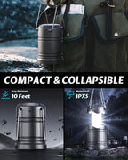 Lichamp 4 Pack LED Camping Lanterns, Battery Powered Camping Lights LED Collapsible Flashlight Portable Emergency Supplies Kit, A4GY