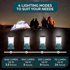 Blazin' Sun Rechargeable LED Lantern 1500 Lumen | 4000mAh Portable Camping Lantern | Hurricane, Emergency, Storm, Power Outage Light | 4 Modes | Runs Up to 25 Hours