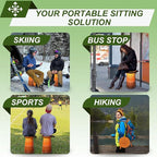 ALEVMOOM 2025 Upgraded XXL Collapsilbe Stool with Cushion,More Sturdy and Height 19.7",D11.8,Portable and Lightweight Adjustable Chair Telescoping Stool for Camping Hiking BBQ Max Loading 1000Ibs