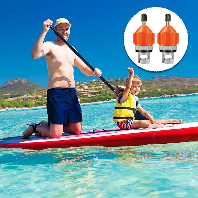 Shappy 2 Pieces Inflatable Boat SUP Pump Adaptor Air Pump Converter Air Valve Adapter Conventional Air Pump Adapter Pumping Head Connector for Inflatable Kayak Stand Up Paddle Board