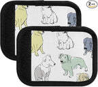 Hand Drawn Puppy Dog Luggage Handle Wrap for Suitcase Luggage Tags Handle Covers Identifiers Soft Decorations Travel Accessories 2 Pack