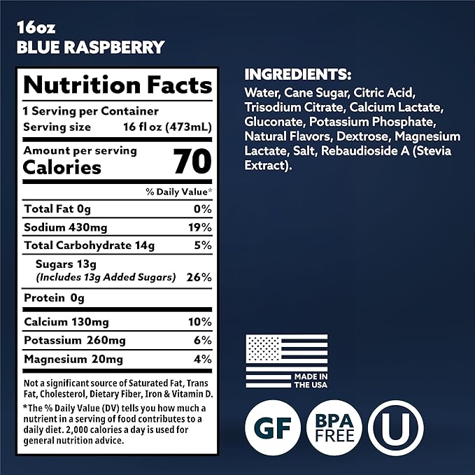 HOIST Premium Military Hydration Electrolyte Drink, Powerful IV-Level Hydration, Clinically Proven Performance Drink, Blue Raspberry, 16 Fl Oz (Pack of 12)