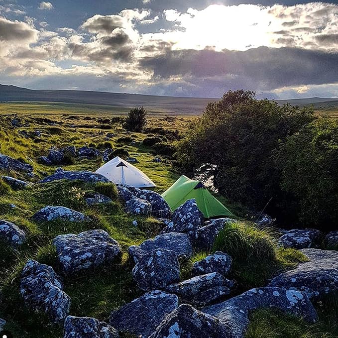 3FULGEAR Lanshan 2 Pro Tent 2 Person Ultralight Camping Tent, 3/4 Season Professional 20D Silnylon Rodless Tent for Camping, Climbing, Hiking