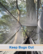 Sunyear Camping Hammock, Portable Single & Double Hammock with Net, 2 Person Hammock Tent with 2 * 10ft Straps, Best for Outdoor Hiking Survival Travel