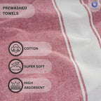 Cotton Turkish Beach Towel with Towels Oversized 36"x72" Pool Absorbent Extra Large Quick Dry Sand Travel Towel (Tomato Red, 2 Pack)