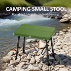 10 Inch Portable Folding Stool for Camping, Gardening, BBQ, and Outdoor Activities (Green)