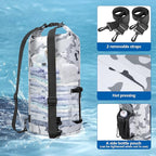 30L Waterproof Dry Bag with 20L Detachable Cooler, Dry Bag Cooler Backpack with Phone Pocket and Bottle Pouch, Suitable for Kayaking, Boating, Camping and Water Activities