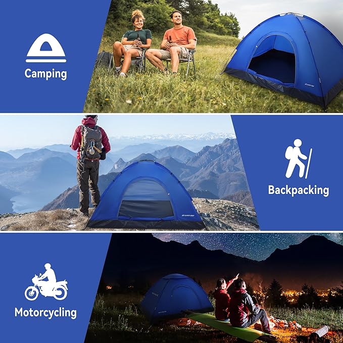 1/2/3/4 Person Tents Waterproof&Windproof Family Tents Camping-Tent,Lightweight Portable Pop Up Tent for Camping,Hiking,Mountaineering or Beach Easy to Set Up Adventures Carry Bag