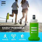 Soft Flask - Shrink As You Drink Soft Water Bottle for Hydration Pack - Folding Water Bottle Ideal for Running, Hiking, Cycling, Climbing & Rigorous Activity