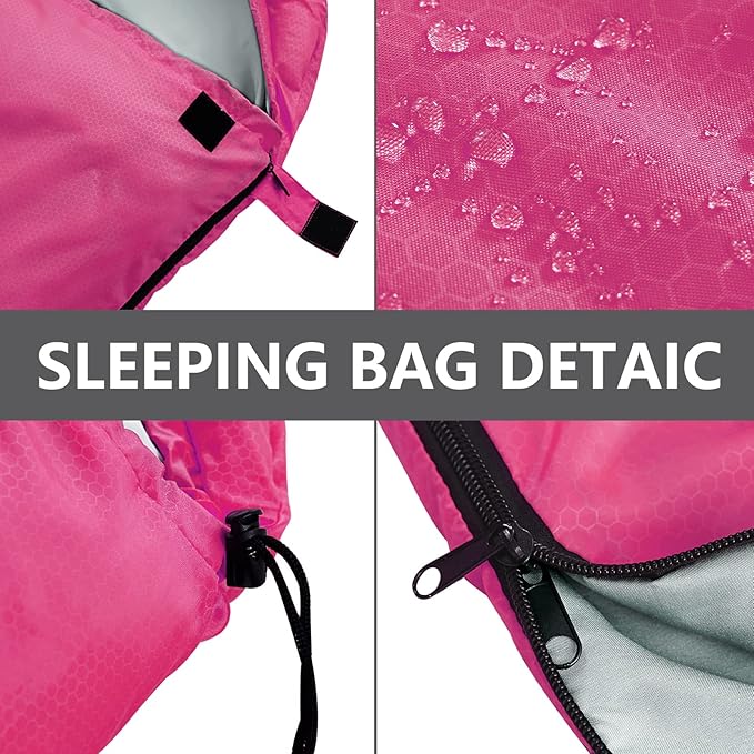 Sleeping Bags for Adults,Kids & Girls-Warm & Cold Weather Lightweight Waterproof Sleeping Bag Backpack with Compact Bag,Great for 3-4 Seasons Hiking,Camping and Outdoor