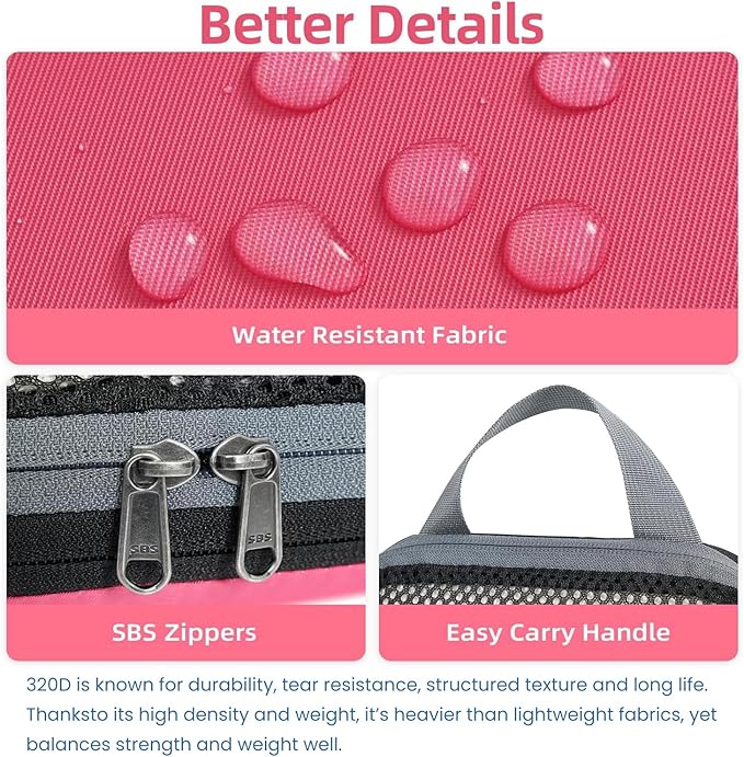 BAGAIL 4 Set/6 Set/8 Set Compression Packing Cubes Travel Accessories Expandable Packing Organizers (Half Mesh, 6-Coral)