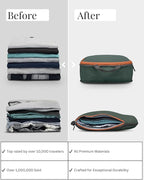 Large Compression Packing Cubes for Travel-Packing Cube Luggage Organizers 7 Piece Set for Checked Luggage-Ultralight, Expandable/Compression Bags by TRIPPED Travel Gear (Green and Brown)