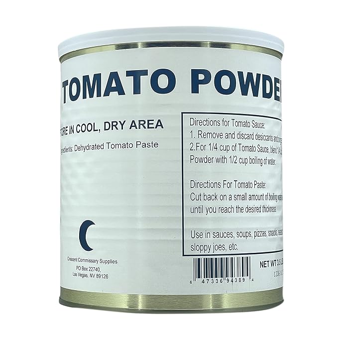 Military Surplus Freeze Dried Dehydrated Tomato Powder Can | Jarred and Packed Emergency Food For Survival, Camping 25+ years shelf life | Easy Prep Food Pack of 1