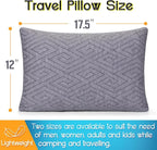 Travel Pillow for Sleeping Camping, Memory Foam Small Pillow with Breathable Cover for Backpacking, Airplane, Car (17.5 x 12 Inch)