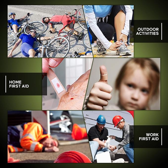 255PCs Compact First Aid Kit Emergency Survival Trauma Kit Medical Kit with Labeled Compartments for Boat Car Camping Hiking Travel & Backpacking