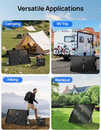 ECO-WORTHY 100W Portable Solar Panel,ETFE Foldable Solar Panel 23% High Efficiency,for Power Station,with Adjustable Kickstand for Camping RV Hiking Off-Grid Blackouts