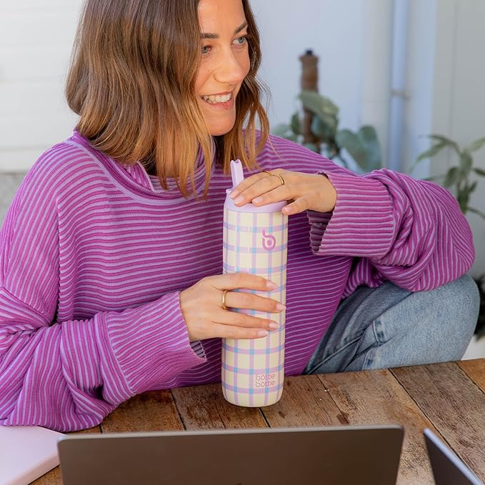 BOTTLE BOTTLE Insulated Water Bottle 24oz with Straw Lid and Handle for Sports Travel Gym Stainless Steel Water Bottles Double-Wall Vacuum Metal Leak Proof BPA-Free