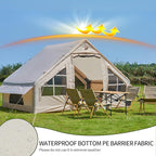 SHANQUAN Inflatable Tent with Pump,4-6 Person Instant Glamping Camping Tents House, Easy Setup Blow Up Family Tents for 4 Seasons Waterproof Inflatable Tent for Camping with Mesh Windows.