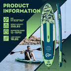 InnoExpo 11' Inflatable Stand Up Paddle Boards with Premium Accessories, Wide Stable SUP Paddle Board Design, Non-Slip Comfort Deck for Youth & Adults