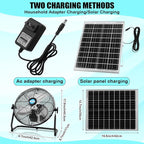 14 Inch Solar Panel Powered Fan, 2 in 1 Solar Panel or AC Charger Powered Fan 12W 9V Portable for Chicken Coop Greenhouse Household Exhaust Camping Travel Outdoor(Black)