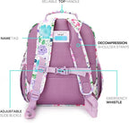 mibasies Toddler Backpack for Girls 2-4: Preschool Kindergarten Backpack - Cute Kids Backpacks for Girls - Flower Light Purple