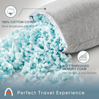 ACCURATEX Camping Pillow-100% Cotton Breathable Cover,Shredded Memory Foam Compressible Travel Pillow,Camping&Travel Accessories-Small Backpacking Pillow Camping Essentials for Sleeping