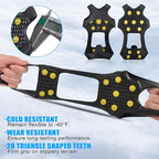 Ice Cleats for Shoes and Boots Traction Cleats for Snow Anti Slip Crampons 11 Studs Rubber Overshoe for Walking on Ice and Snow