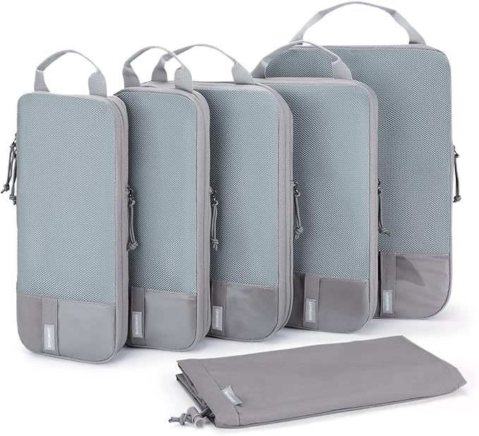 BAGSMART 6 Set /4 Set/2 Set Compression Packing Cubes for Travel, Lightweight Luggage Organizer Bags, Durable Space Saver Bags Travel Essentials