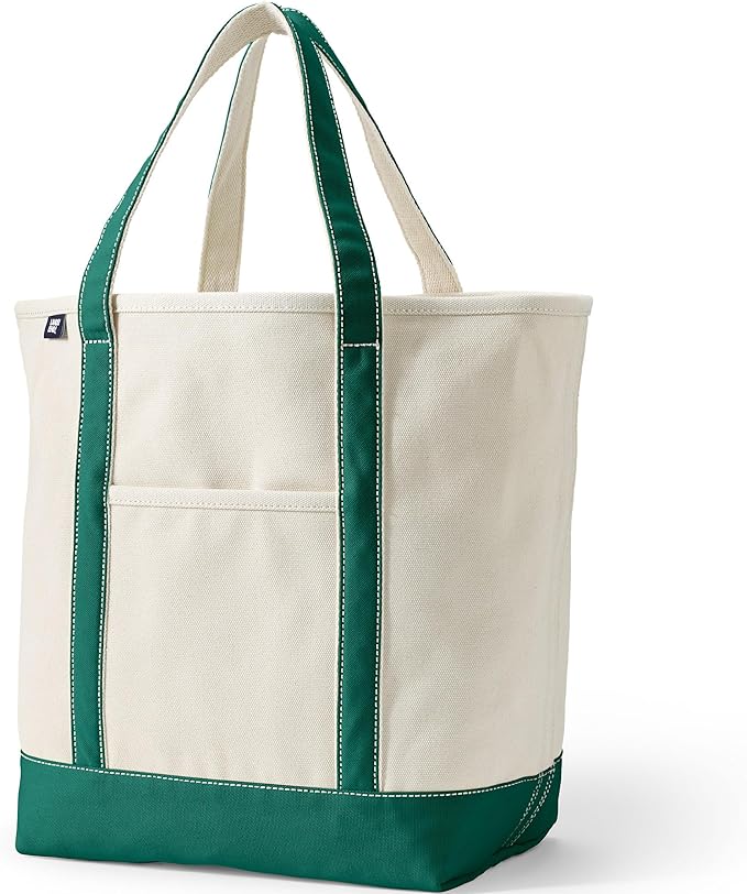 Lands' End Open Top Canvas Tote Bag