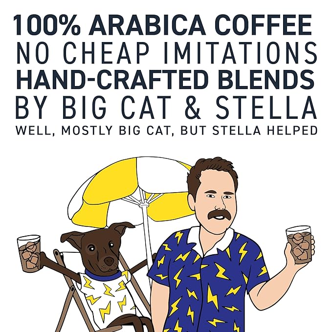 Stella Blue Cold Brew Coffee Packets, Electric Avenue Blend, Dark Roast Ground Coffee, Toffee, Dark Chocolate, and Subtle Smokey Notes, 100% Arabica, 6 Brew Packets, Makes 24 Bold Cups