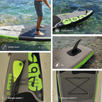 Inflatable Stand Up Paddle Board Includes Paddle, Dual Action Pump, and Accessories 11ft Lightweight iSUP, 33"*6" Wide Stable Design, Anti-Slip EVA Deck, Paddle Board for Adults