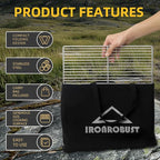 Stainless Steel Campfire Grill - Adjustable Height,360° Rotatable & Foldable Camp Fire Cooking Equipment,Heavy Duty Portable Outdoor Open Flame Grilling Rack for Camping