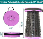 ALEVMOOM Upgraded Portable Collapsible Stool with Cushion,Telescoping Folding Stool for Adults,Yet More Sturdy Camping Stool with Load Capacity 1000lbs,for Outdoor Garden Hiking BBQ