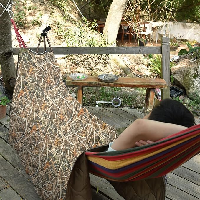 LOOGU Camo Blanket Waterproof Insulation Poncho Liner for Outdoor Camping, Hiking, Hunting, Survival, Backpacking, Picnicking