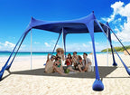 Osoeri Beach Tent, Camping Sun Shelter UPF50+ with 8 Sandbags, Sand Shovels, Ground Pegs & Stability Poles, Outdoor Shade Beach Canopy for Camping Trips, Fishing, Backyard Fun or Picnics
