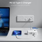 USB C Charger Block, 45W 4 Port USB C Fast Charging Station Hub Cube Brick for Multiple Devices, Travel Charger USB Power Strip Adapter Plug for iPhone 16 15 14 13 Pro Max, iPad, MacBook Air, Samsung