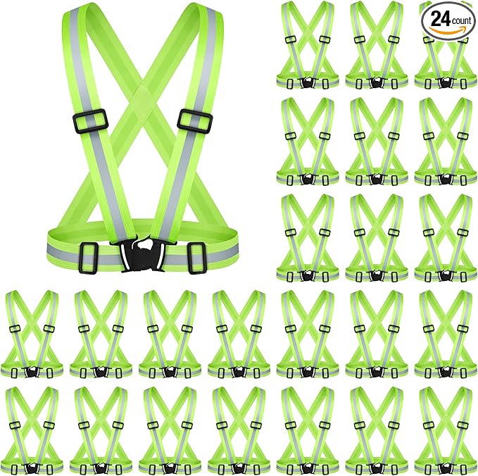 Hercicy Reflective Running Vest Reflective Running Shirt with Safety Straps High Visibility Construction Vest for Night Cycling Hiking Jogging Dog Walking