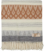 New Zealand Virgin Wool Throw Blanket, Indoor and Outdoor Blankets and Throws, Soft Blanket with Fringes and Pattern