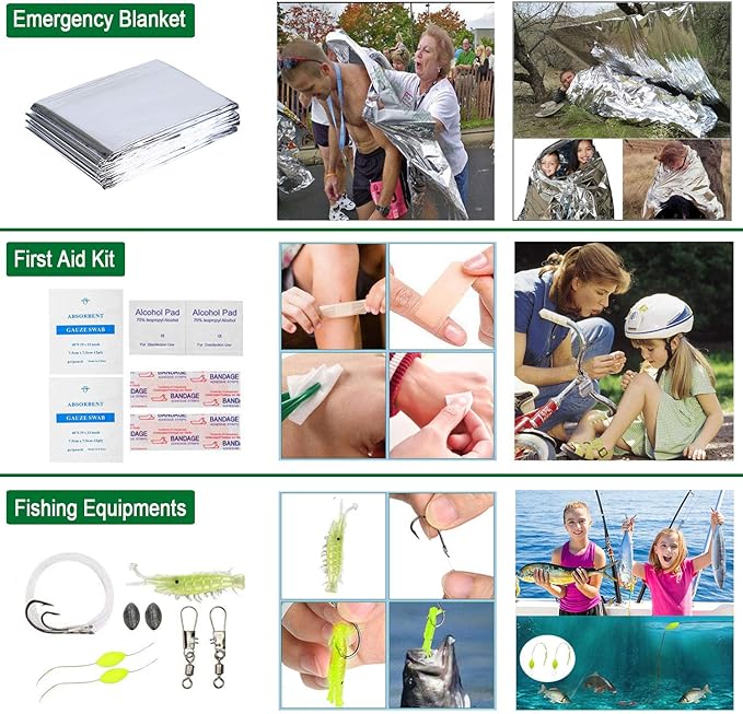 Survival Kit 35 in 1, First Aid Kit, Survival Gear, Christmas Birthday Gifts for Men Boyfriend Him Husband Camping, Hiking, Hunting, Fishing1