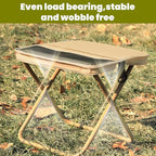 Foldable Portable Backpack Stool|Collapsible Stool for Camping,Hiking |Lightweight Ultralight Pocket Chair|Capacity 330LBS|Outdoor Footstool for Travel Walking Fishing Picnic BBQ (Khaki, Small)