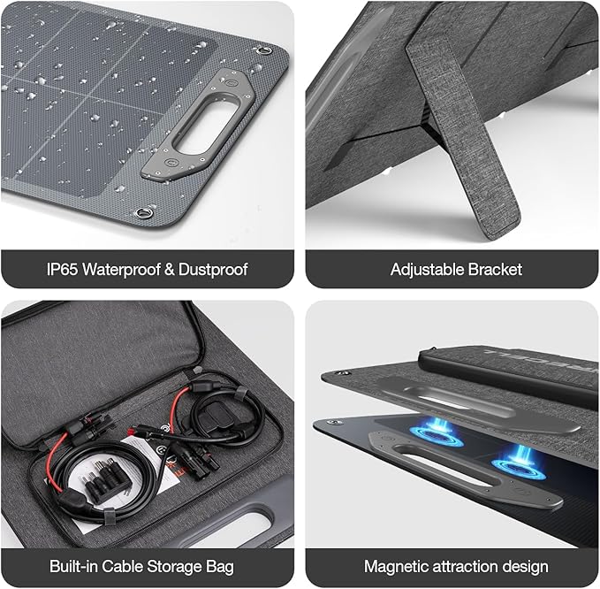 120W Portable Solar Panel for Power Station Generator, Ultra Light 5.7lbs, 25% High Efficiency IP65 Waterproof, 20V Foldable Solar Panel Charger for Camping, RV, Outdoor Use and Off-Grid Blackouts