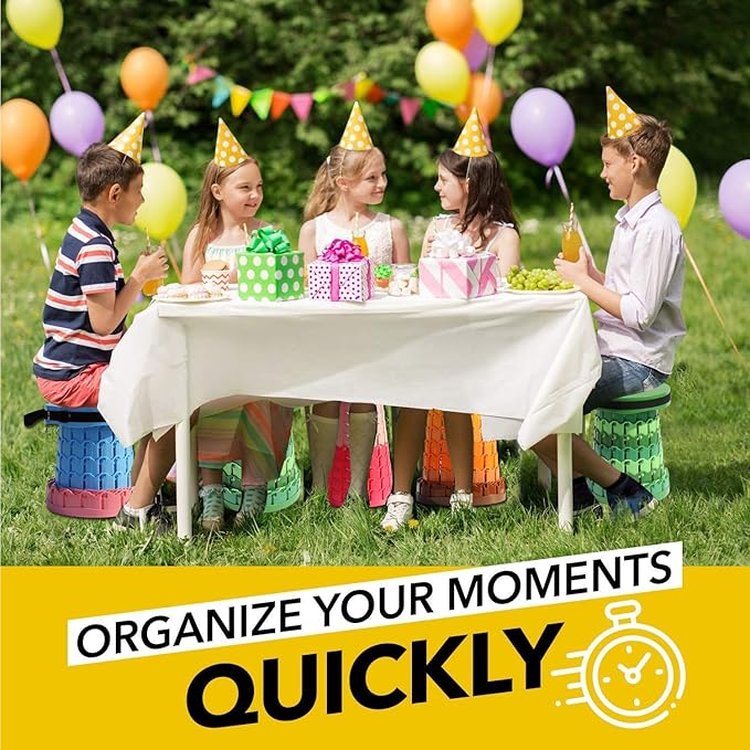 ALEVMOOM Upgraded 19.7" Portable Collapsible Folding Stool Retractable Telescoping Foldable Stool for Adults Heavy Duty Camping Sturdy with Max Load Capacity 1000lbs for Outdoor Fishing Hiking BBQ