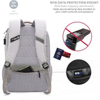 Swissdigital Design Business Laptop Backpack, College Laptops Backpack with USB Charging Port for Men and Women Fits 16 Inch Notebook, Mauve Grey | SD1670-05