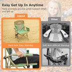 Camping Chair for Adults 350 LBS Support Camp Chair 2PCS with Breathable Mesh Back Fabric with Arm Rest Cup Holder and Portable Carrying Bag