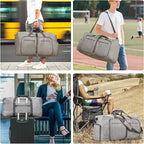 Vomgomfom Travel Duffle Bag for Men,65L 85L 115L Foldable Travel Duffel Bag with Shoes Compartment Overnight Bag for Men Women